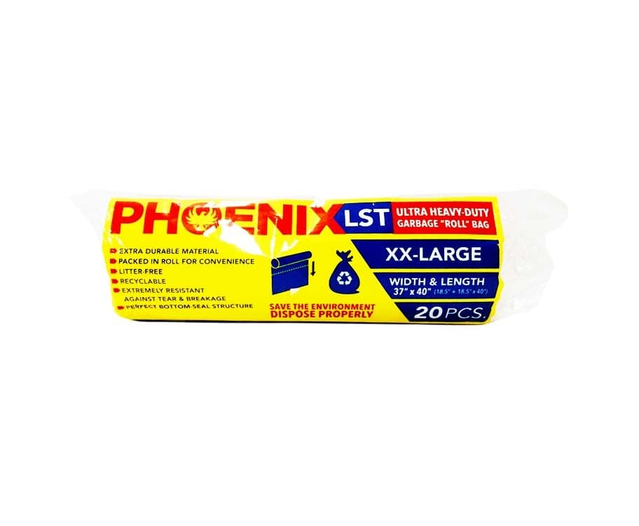 Phoenix LST Ultra Heavy-Duty Garbage "Roll" Bag Black XX-Large 20 Pieces
