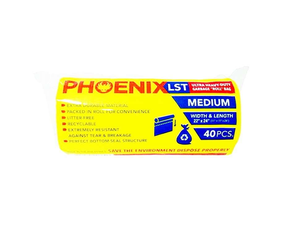 Phoenix LST Ultra Heavy-Duty Garbage "Roll" Bag Yellow Medium 40 Pieces