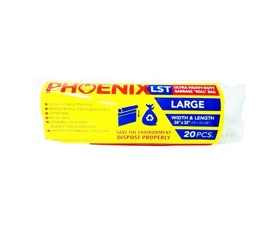 Phoenix LST Ultra Heavy-Duty Garbage "Roll" Bag Yellow Large 20 Pieces