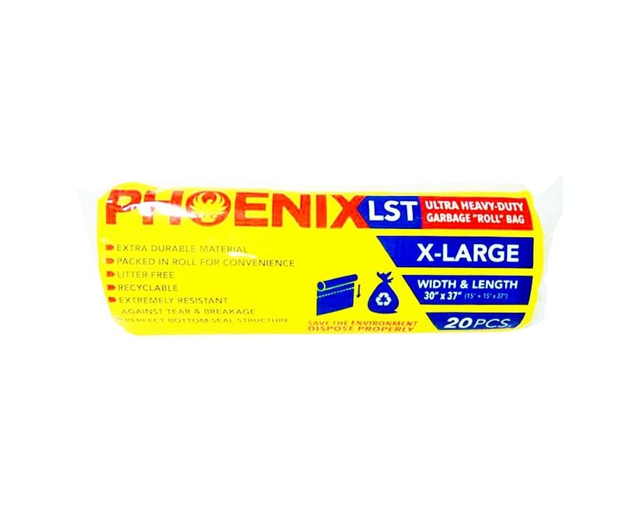 Phoenix LST Ultra Heavy-Duty Garbage "Roll" Bag Roll Yellow X-Large 20 Pieces