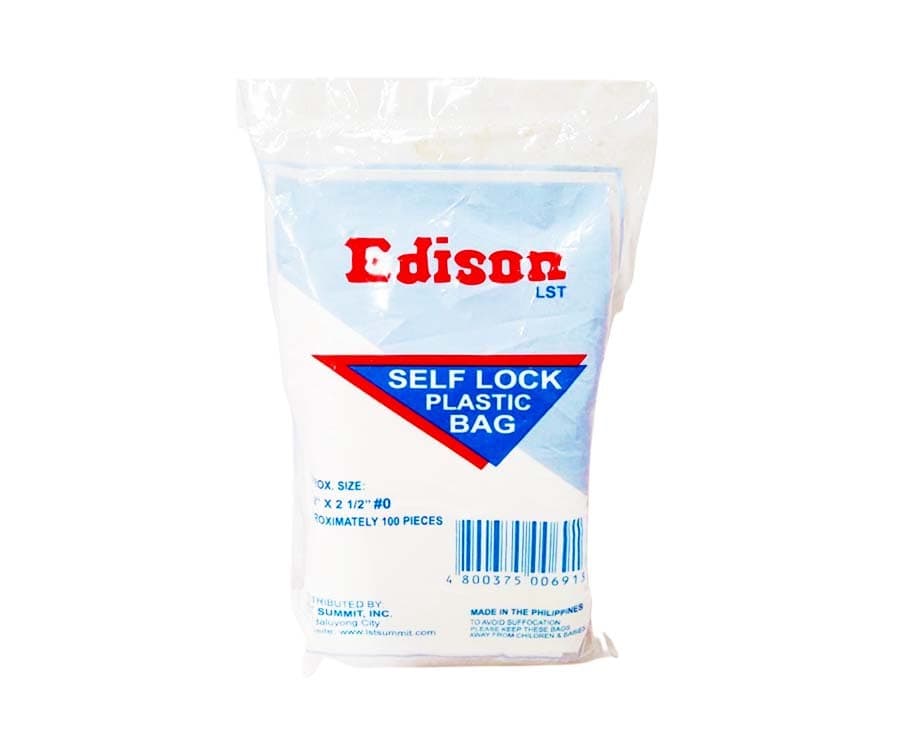Edison LST Self Lock Plastic Bag Approx. Size 1.5" x 2.5" Approx. 100 Pieces