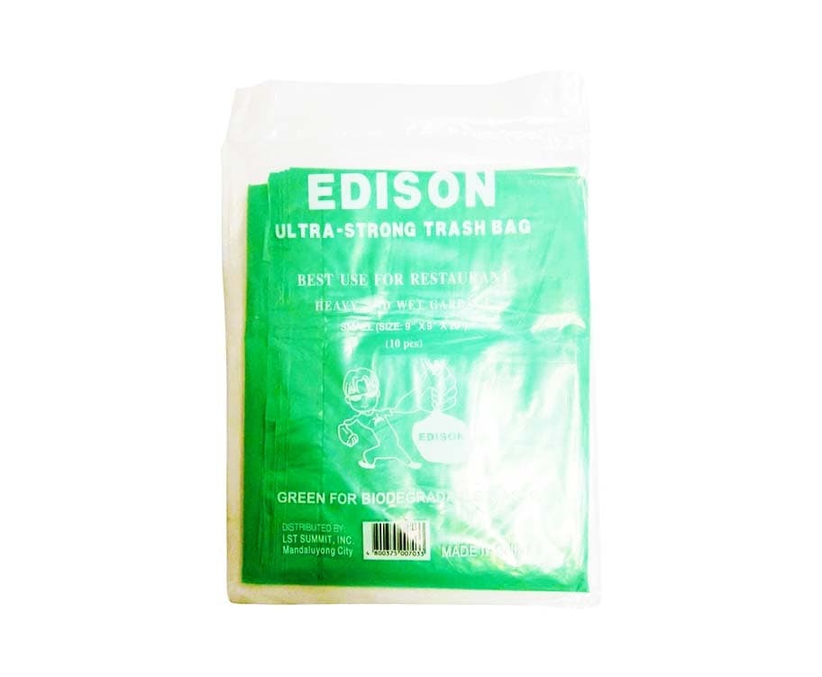Edison Ultra-Strong Trash Bag Green Small 10 Pieces