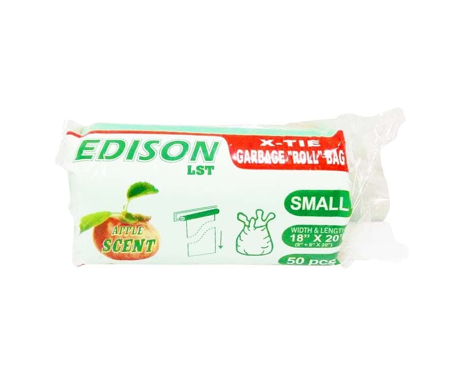 Edison LST X-Tie Garbage Bag "Roll" Green Small Apple Scent 50 Pieces