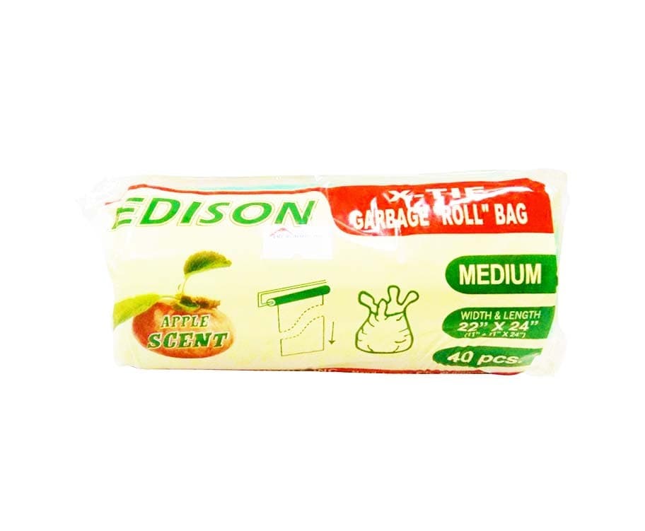 Edison LST X-Tie Garbage Bag "Roll" Green Medium Apple Scent 40 Pieces