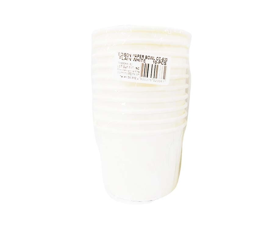 Edison Paper Bowl CC-520 Plain White 10 Pieces