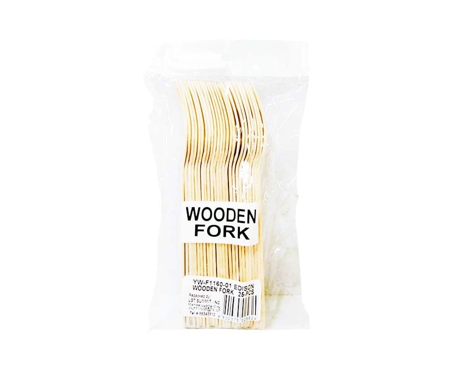 Edison Wooden Fork 25 Pieces