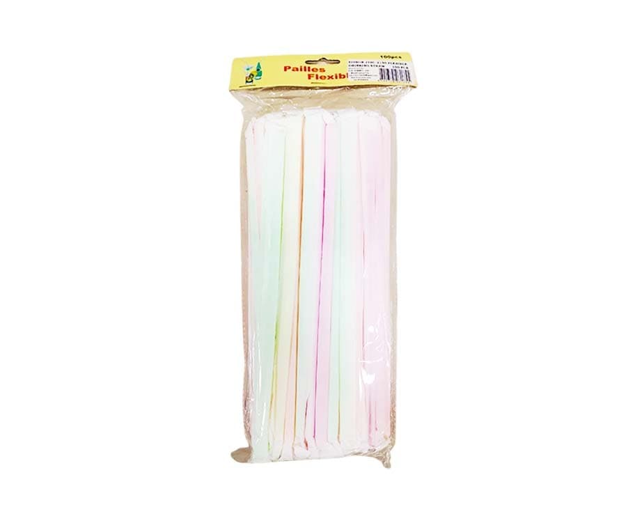 Edison Flexible Drinking Straw Colored 100 Pieces