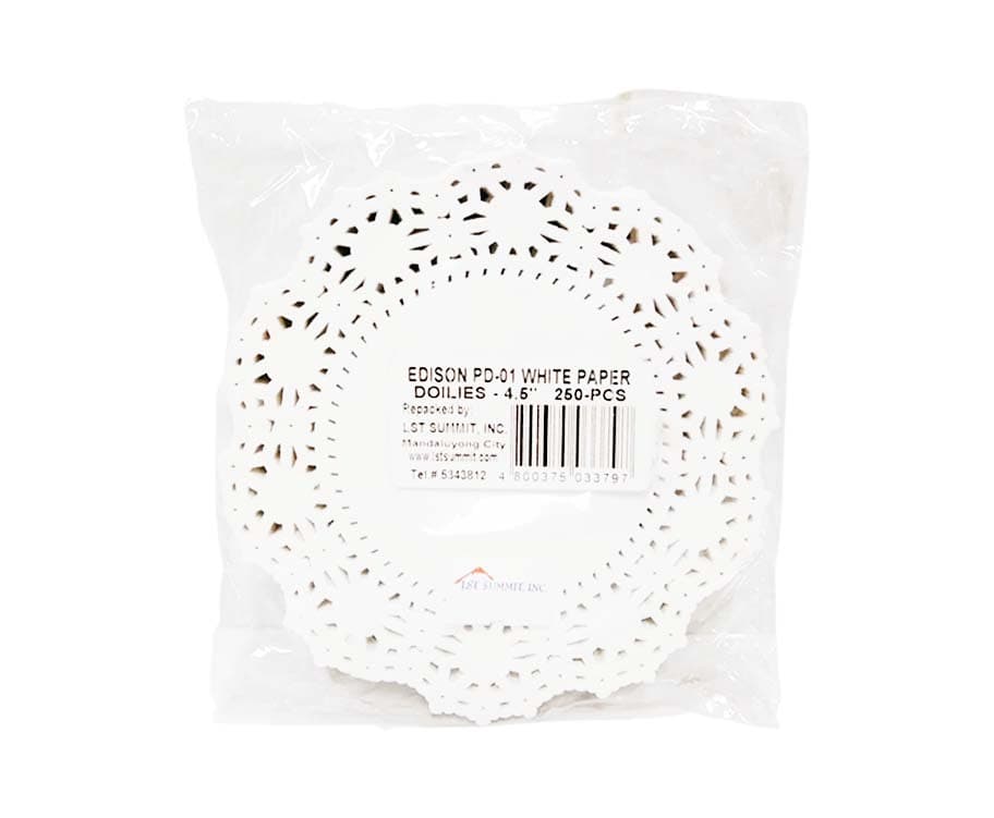 Edison White Paper Doilies 4.5" 250 Pieces