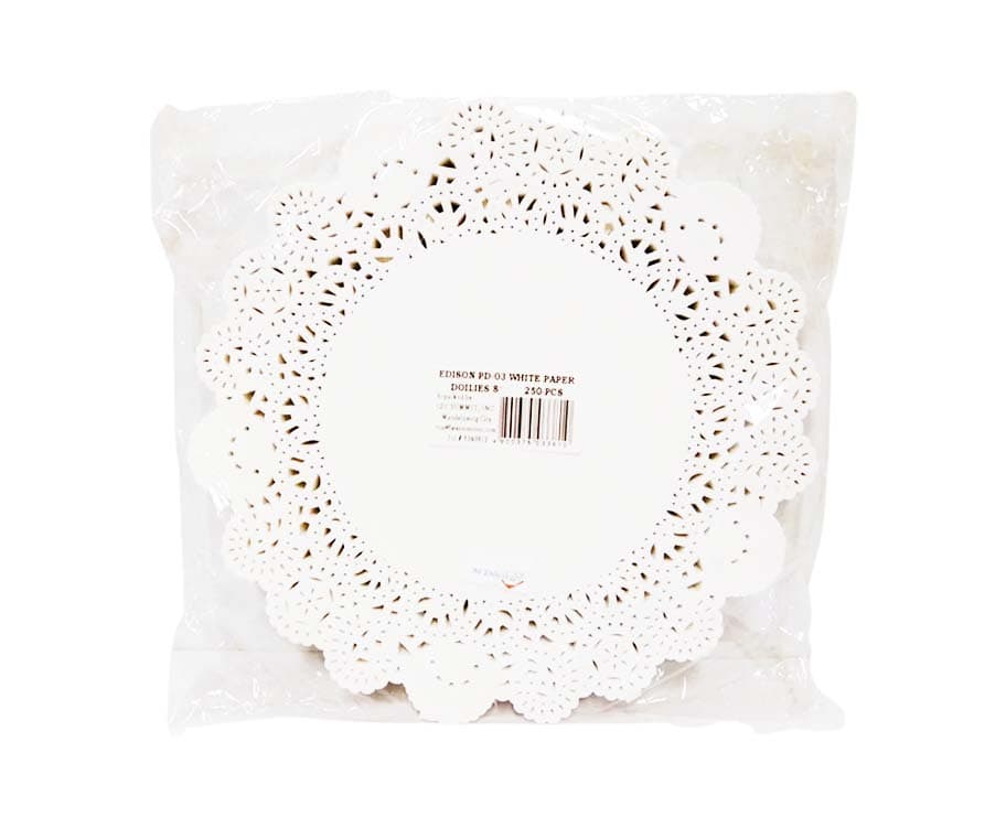 Edison White Paper Doilies 8" 250 Pieces