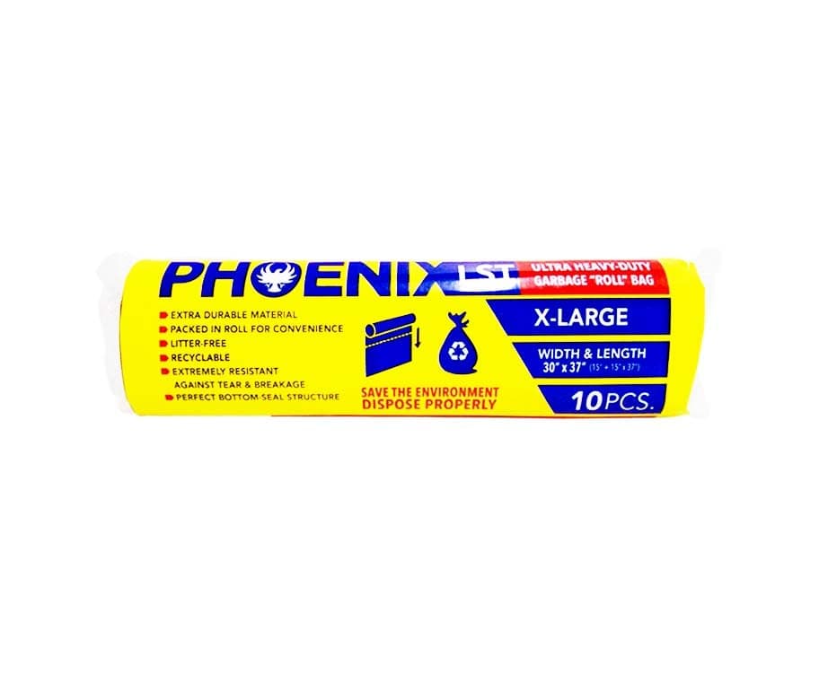 Phoenix LST Ultra Heavy-Duty Garbage "Roll" Bag Black X-Large 10 Pieces