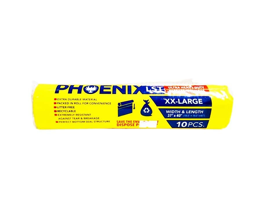 Phoenix LST Ultra Heavy-Duty Garbage "Roll" Bag Black XX-Large 10 Pieces