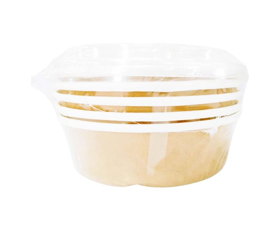 Edison LST Hard & Thick Brown Paper Bowl with Cover 26oz 5 Pieces