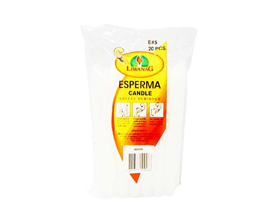 Liwanag Esperma Candle White E#5 20 Pieces