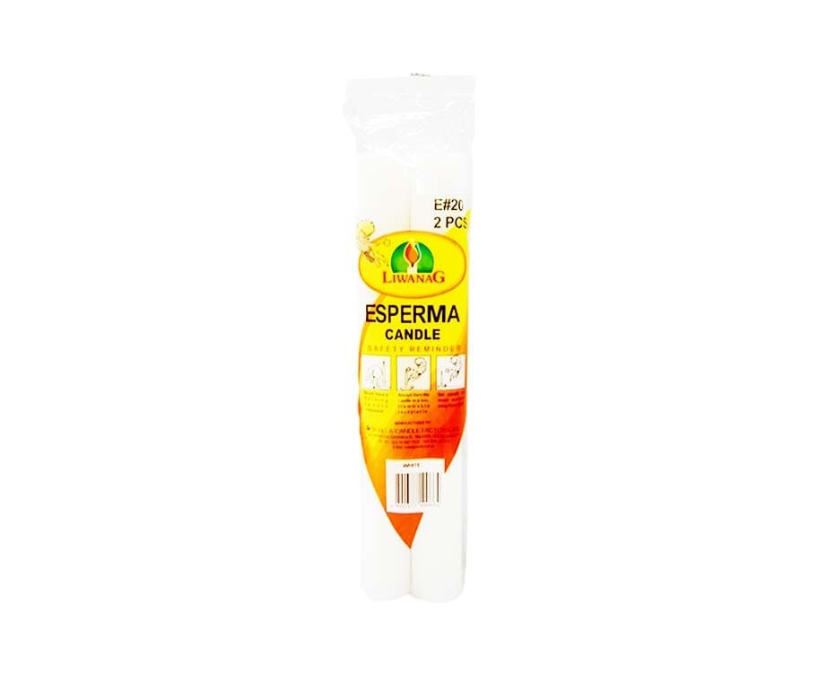 Liwanag Esperma Candle White E#20 2 Pieces