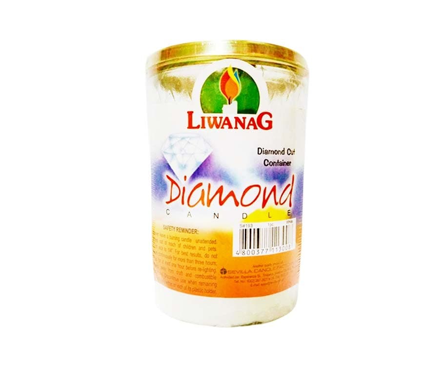 Liwanag Diamond Candle White Diamond Cut Container