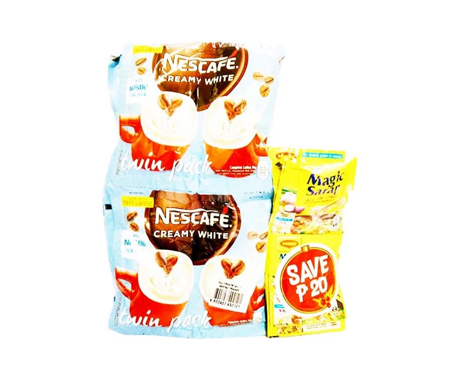 Nescafé Creamy White Complete Coffee Mix Twin Pack (10 Sachets x 55g) + Free Maggi Magic Sarap All-In-One Seasoning Granules (14 Sachets x 8g)
