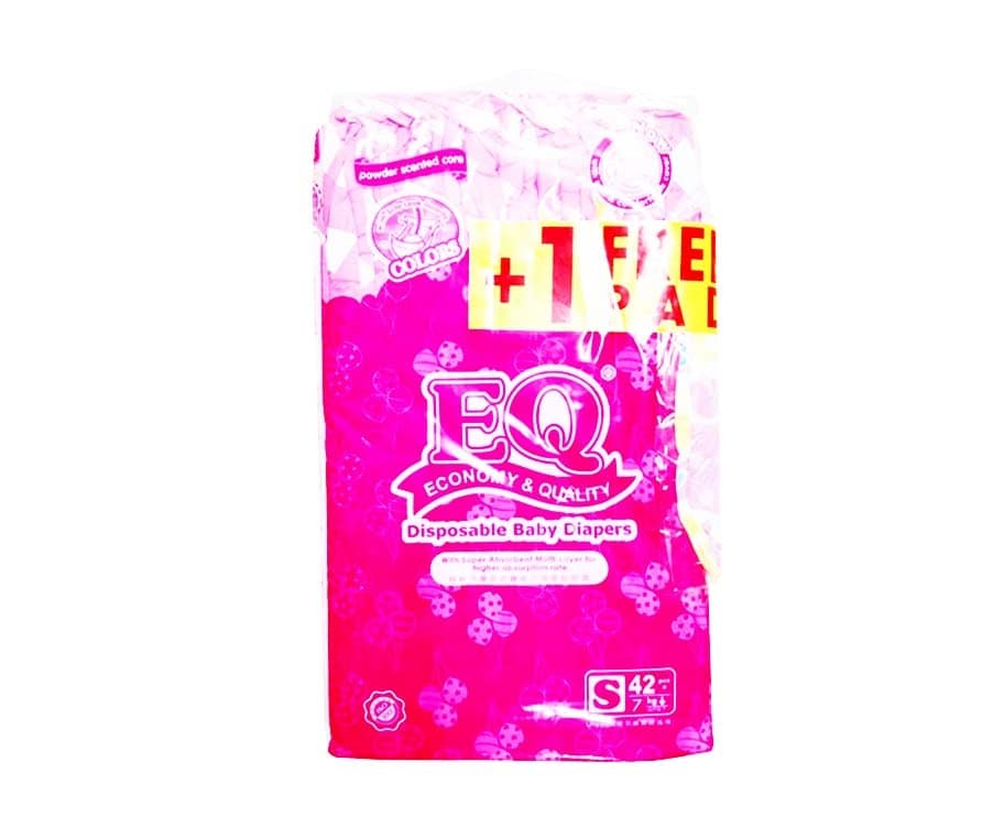 EQ Baby Disposable Baby Diapers Colors Powder Scented Core Small below 7kg 42 Pads