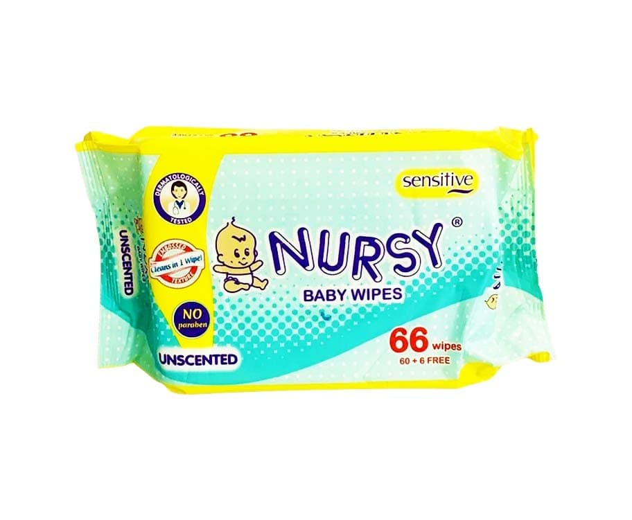 Nursy Baby Wipes Unscented 66 Wipes