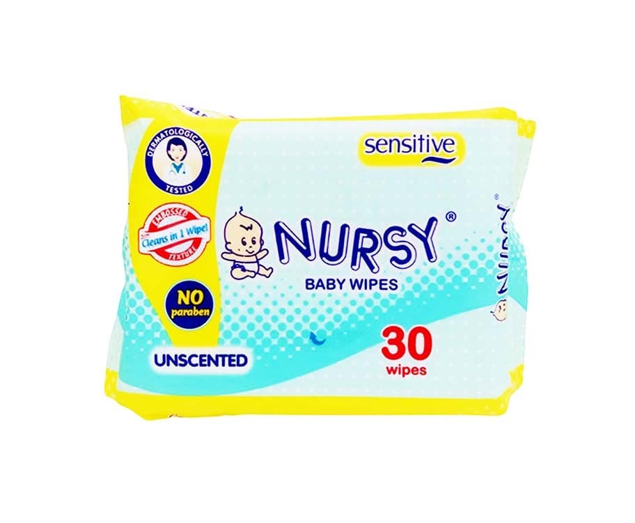 Nursy Baby Wipes Sensitive Unscented 30 Wipes