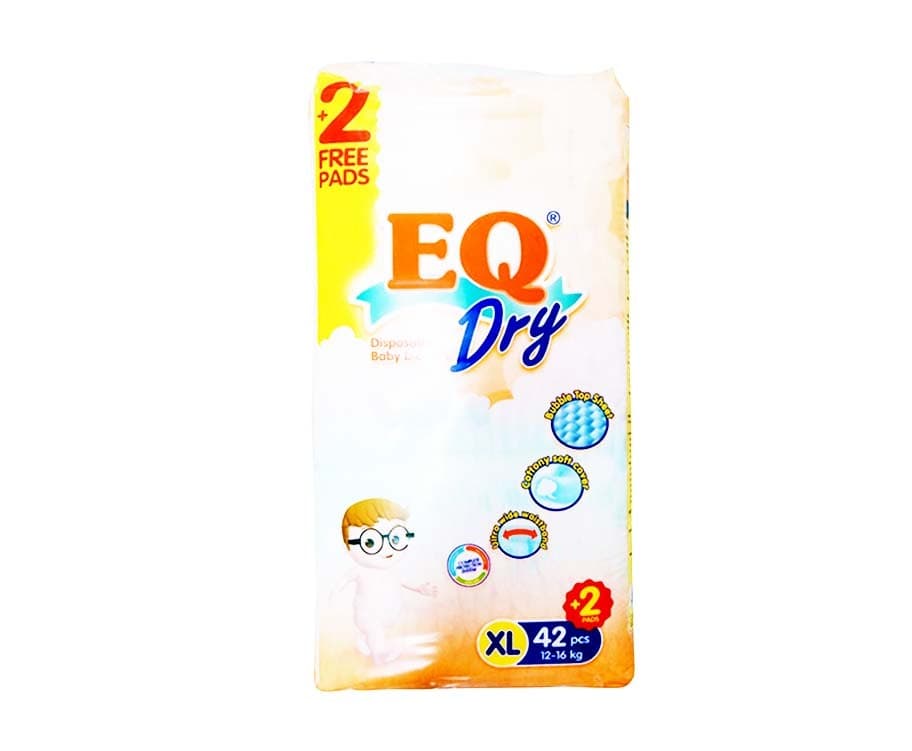 EQ Dry Disposable Baby Diapers XL 12-16kg 44 Pads