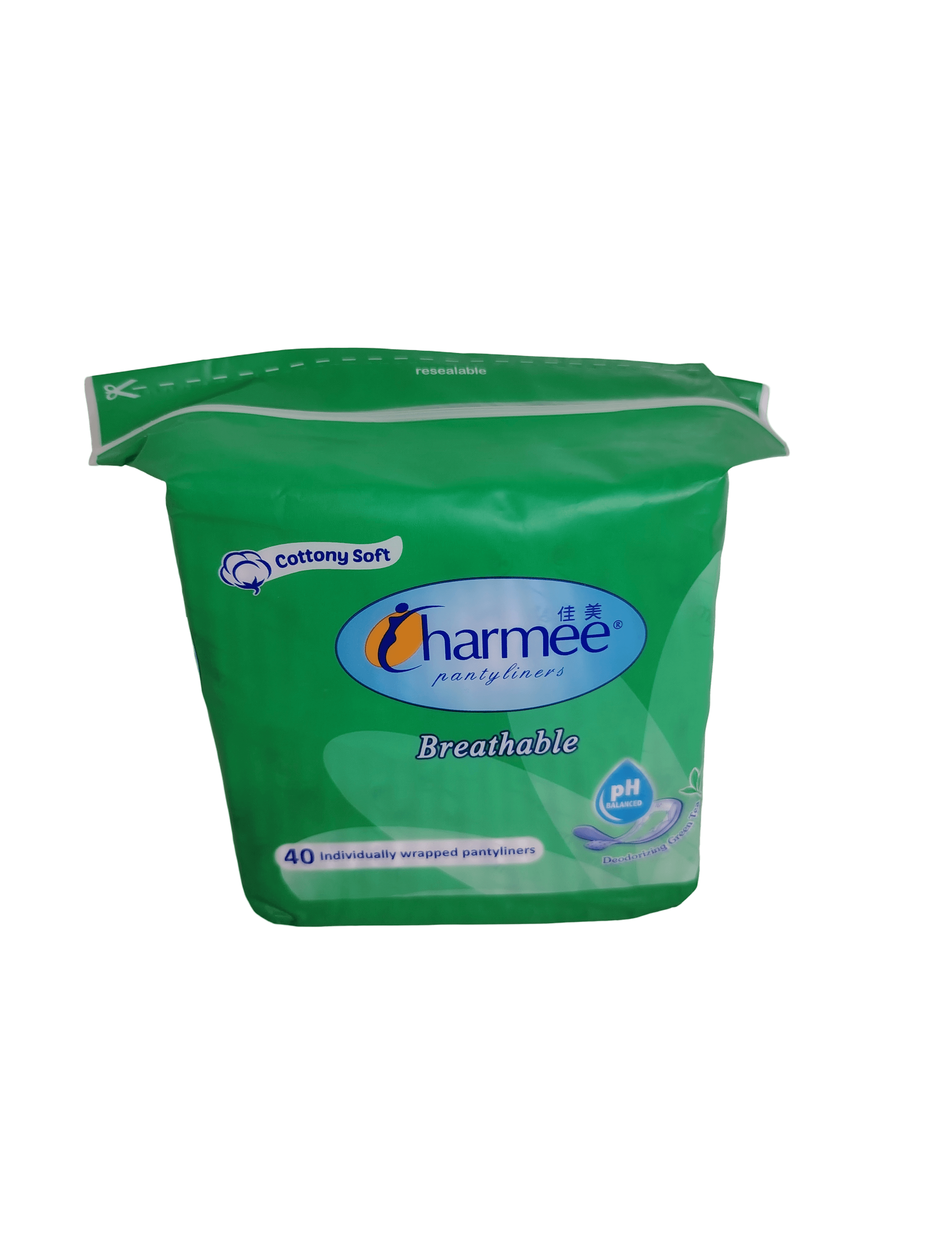 Charmee Pantyliners Breathable Cottony Soft 40 Individually Wrapped Pantyliners