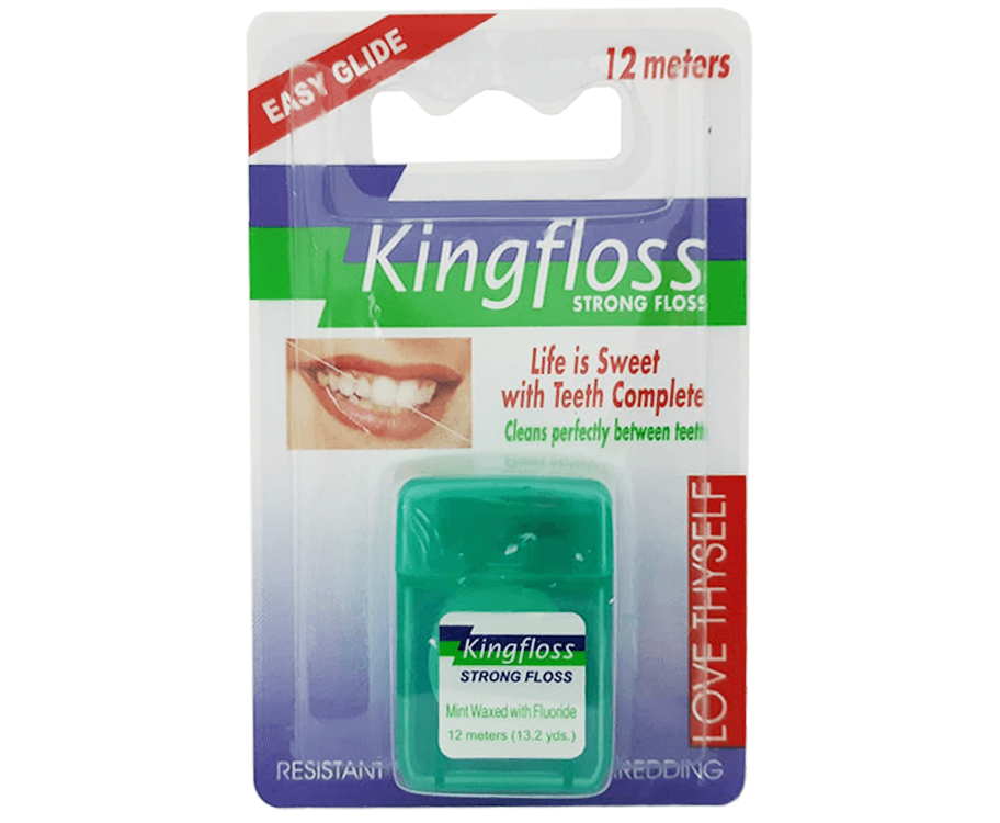 Kingfloss Strong Floss Mint Waxed With Fluoride 12 Meters