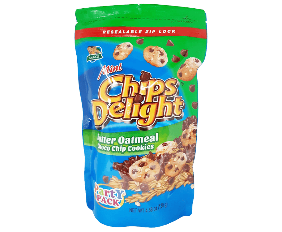 Galinco Mini Chips Delight Butter Oatmeal Choco Chip Cookies Party Pack 130g (4.58 Oz)