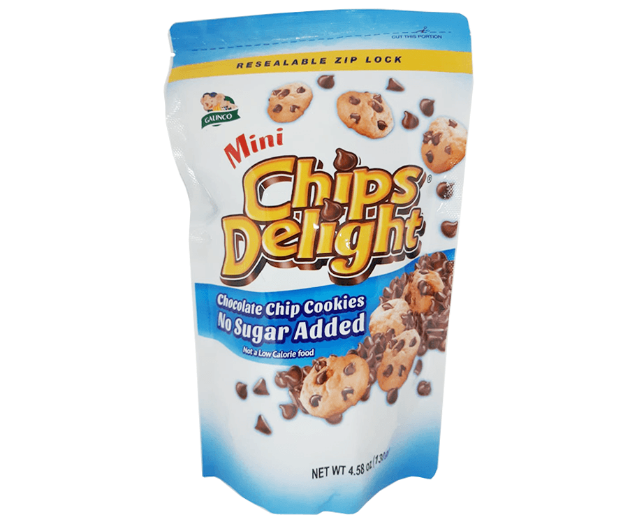 Galinco Mini Chips Delight Chocolate Chip Cookies No Sugar Added 130g (4.58 Oz)