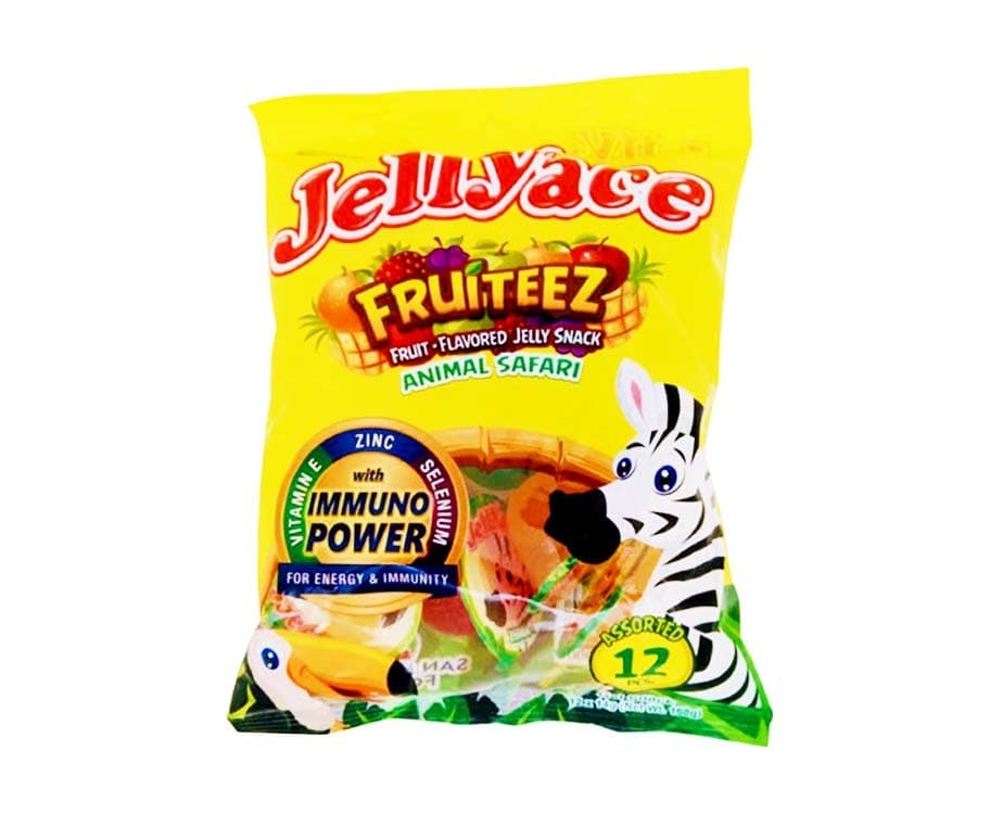 Jellyace Fruiteez Fruit Flavored Jelly Snack Animal Safari Assorted 12 Pieces 168g
