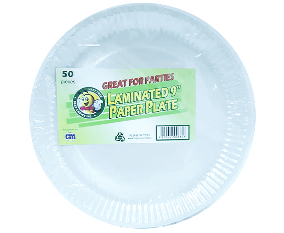 HappyBee Laminated Paper Plate 9 Inches 50 Pieces