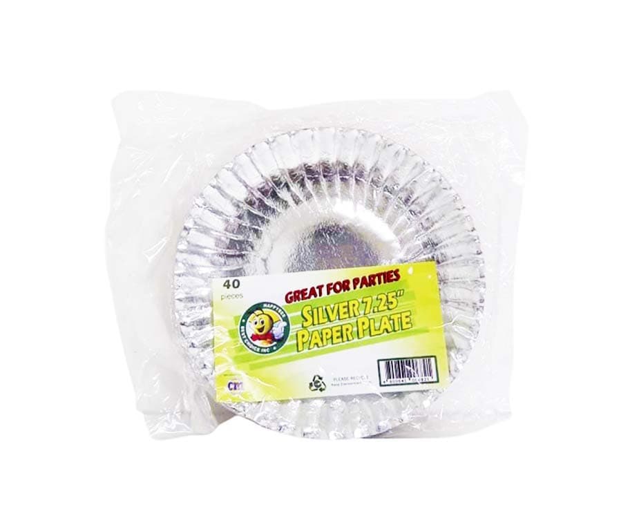 HappyBee Silver Paper Plate 7.25" 40 Pieces