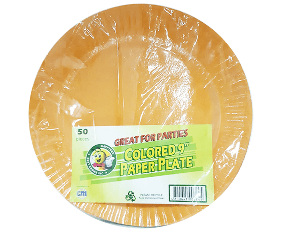 HappyBee Colored Paper Plate 9 Inches 50 Pieces