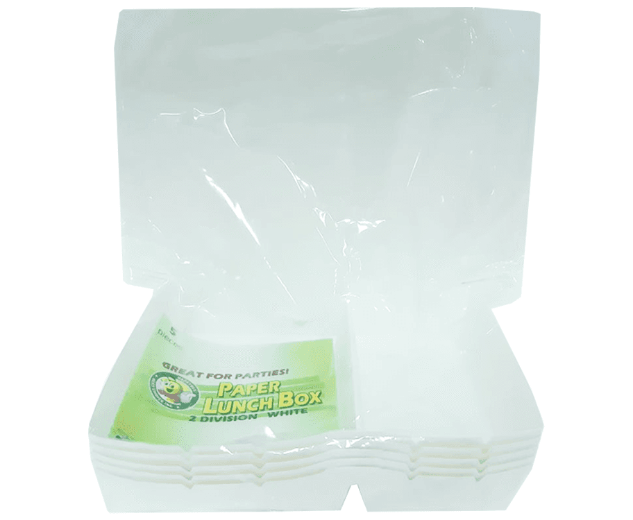 HappyBee Paper Lunch Box 2 Division White 5 Pieces