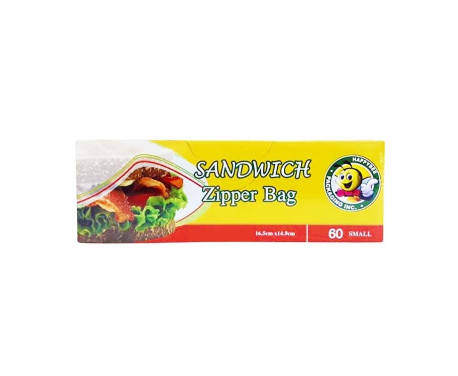 HappyBee Sandwich Zipper Bag Small 16.5cm x 14.9cm 60 Pieces