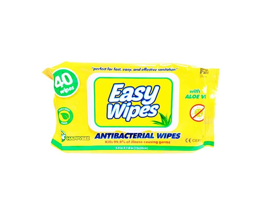 HappyBee Easy Wipes Antibacterial Wipes with Aloe Vera 40 Wipes