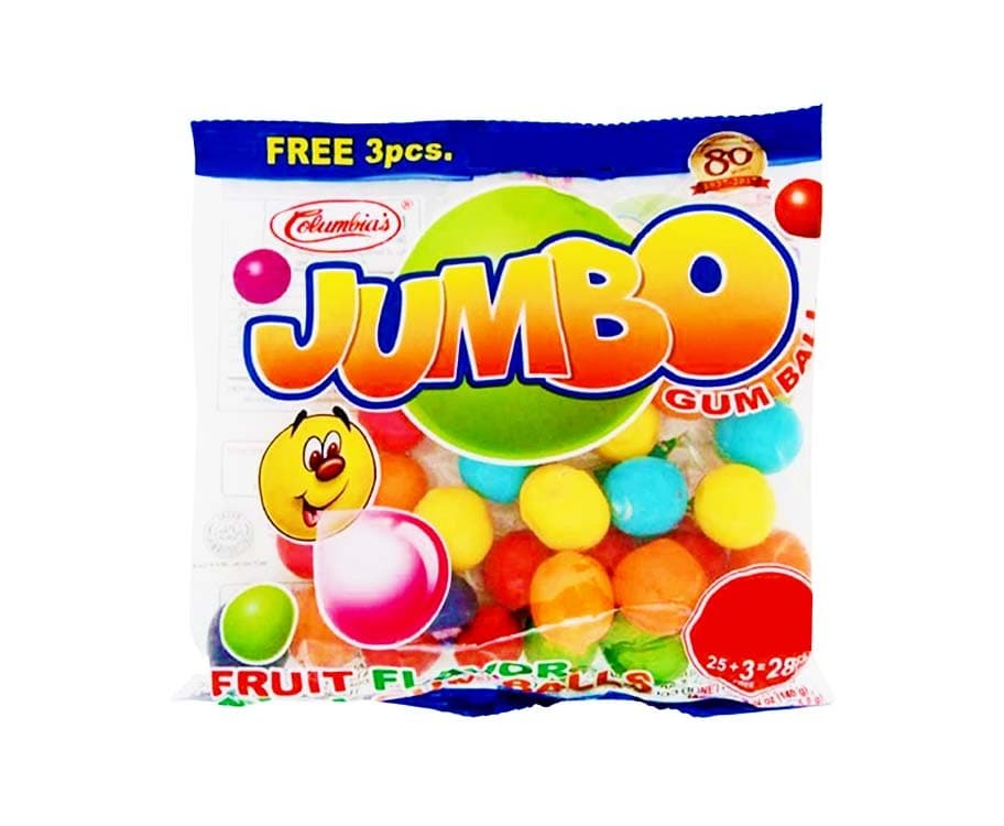 Columbia's Jumbo Fruit Flavor Gum Balls 28 Pieces 140g