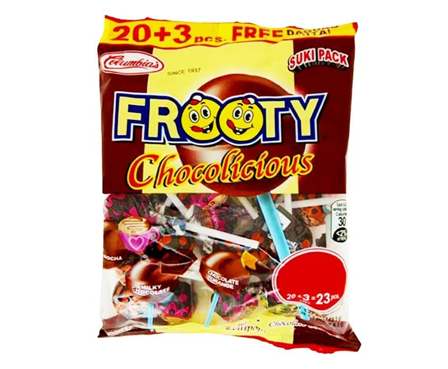 Columbia's Frooty Chocolicious Lollipops 23 Pieces 149.5g