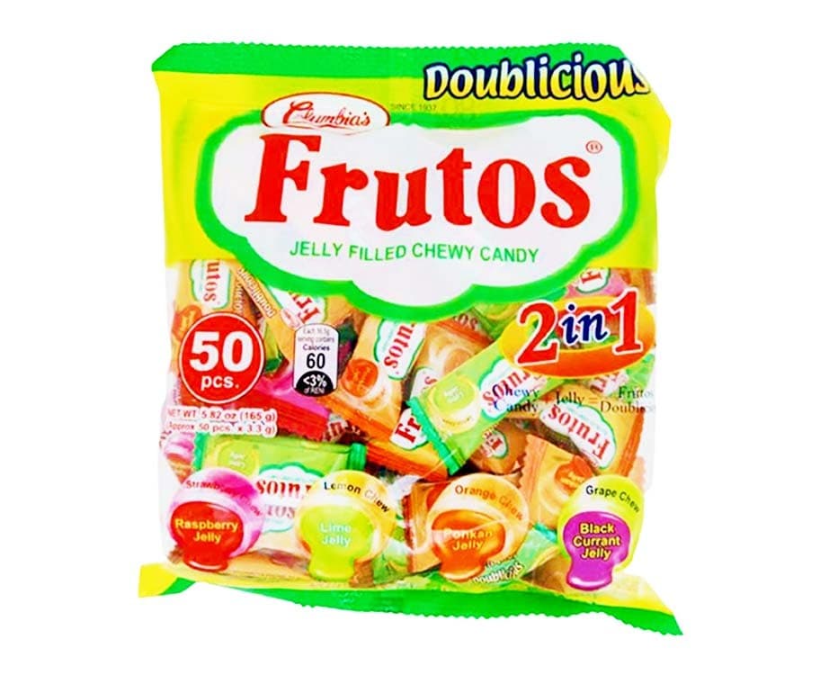 Columbia's Frutos Jelly Filled Chewy Candy 2-in-1 50 Pieces 160g