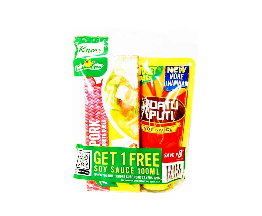 Knorr Pork Broth Cubes (12 Packs x 10g) + Datu Puti Soy Sauce 100mL