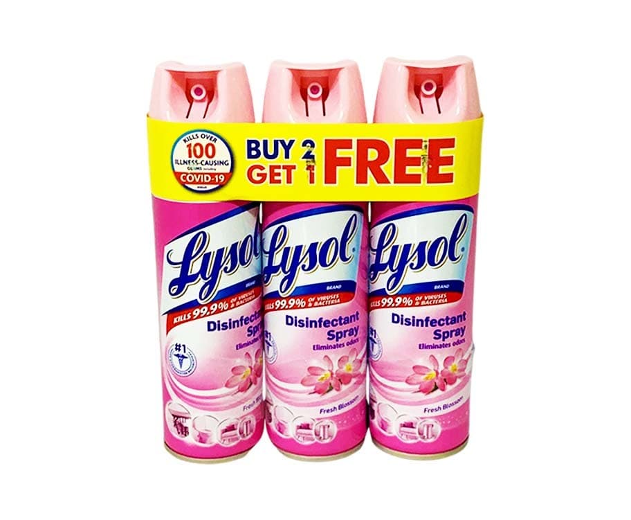 Lysol Brand Disinfectant Spray Fresh Blossom (2+1 Packs x 170g)