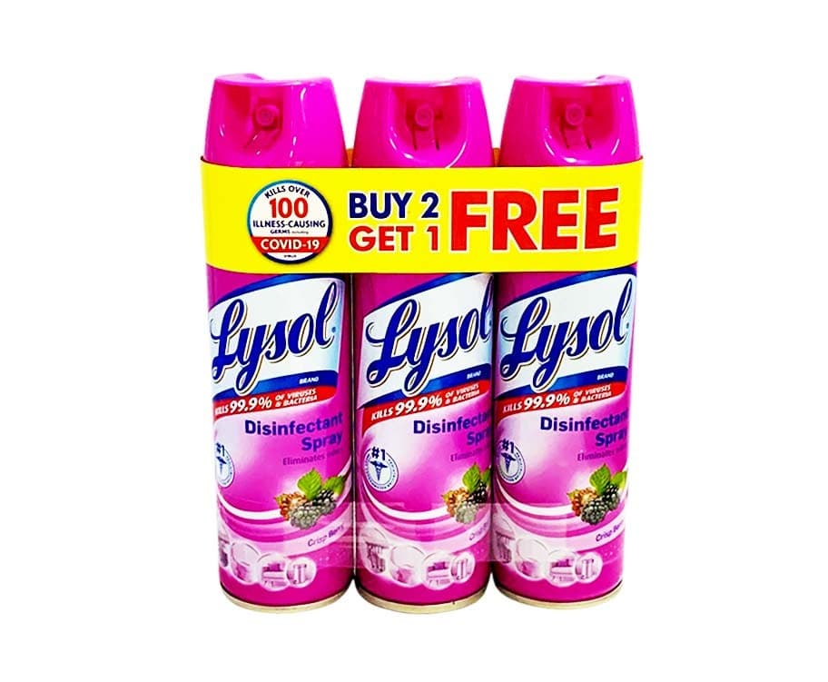 Lysol Brand Disinfectant Spray Crisp Berry (3 Packs x 170g)