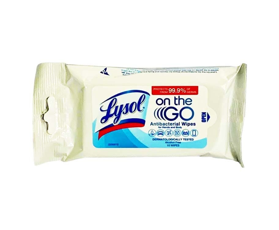 Lysol On the Go Antibacterial Wipes 10 Wipes