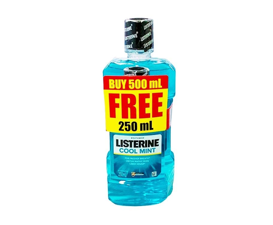 Listerine Mouthwash Cool Mint 500mL + Listerine Mouthwash Cool Mint 250mL