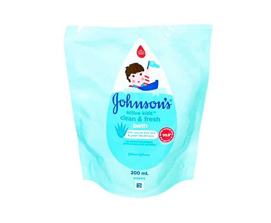 Johnson's Active Kids Clean & Fresh Bath with Natural Aloe Vera & Green Tea Extracts Refill Pack 200mL