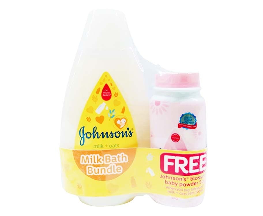 Johnson's Milk + Oats Bath 200mL + Blossom Baby Powder 50g