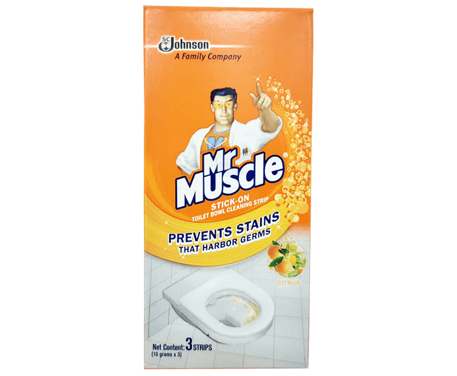Mr. Muscle Stick-On Toilet Bowl Cleaning Strip Citrus (3 Strips x 10g)