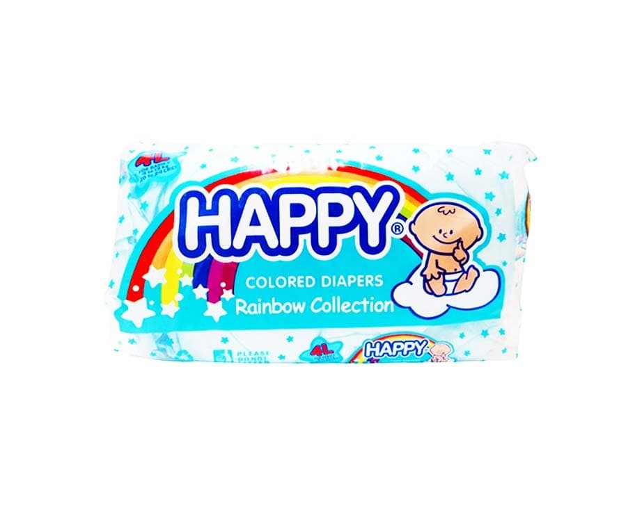 Happy Colored Diapers Rainbow Collection Blue Large 9-13kg 4 Pads