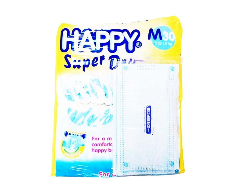 Happy Super Dry Baby Diaper Medium 5-10kg 30 Pads