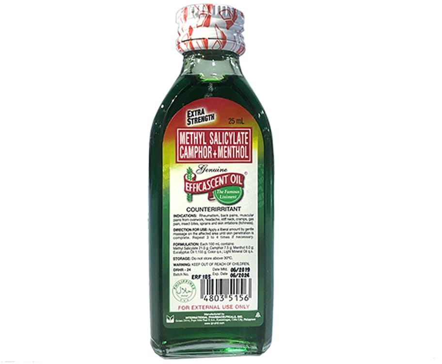 Methyl Salicylate Camphor+Menthol Extra Strength Efficascent Oil Counterirritant 25mL
