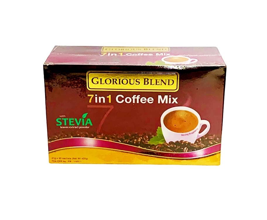 Glorious Blend 7-in-1 Coffee Mix with Stevia Leaves Extract Powder (20 Sachets x 21g) 420g